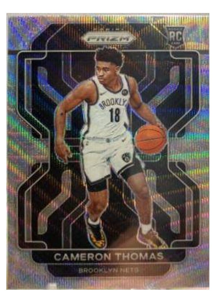 2021-22 Panini Prizm Base Set Cameron Thomas Gold Wave #297 card