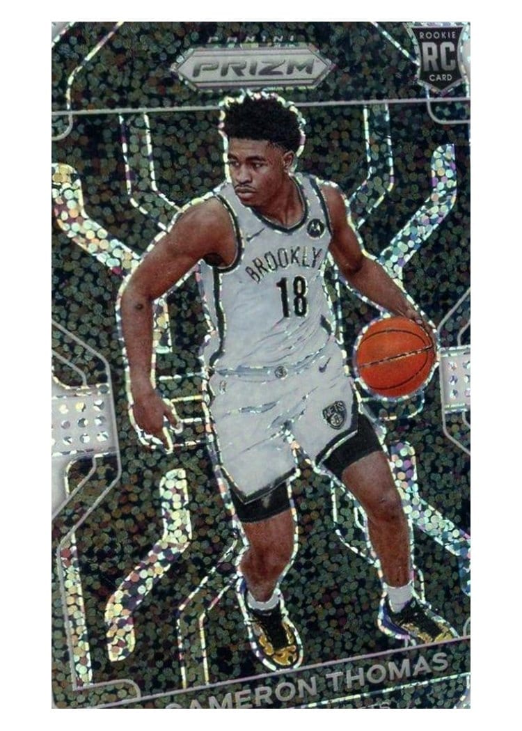 2021-22 Panini Prizm Base Set Cameron Thomas White Sparkle Prizm #297 card