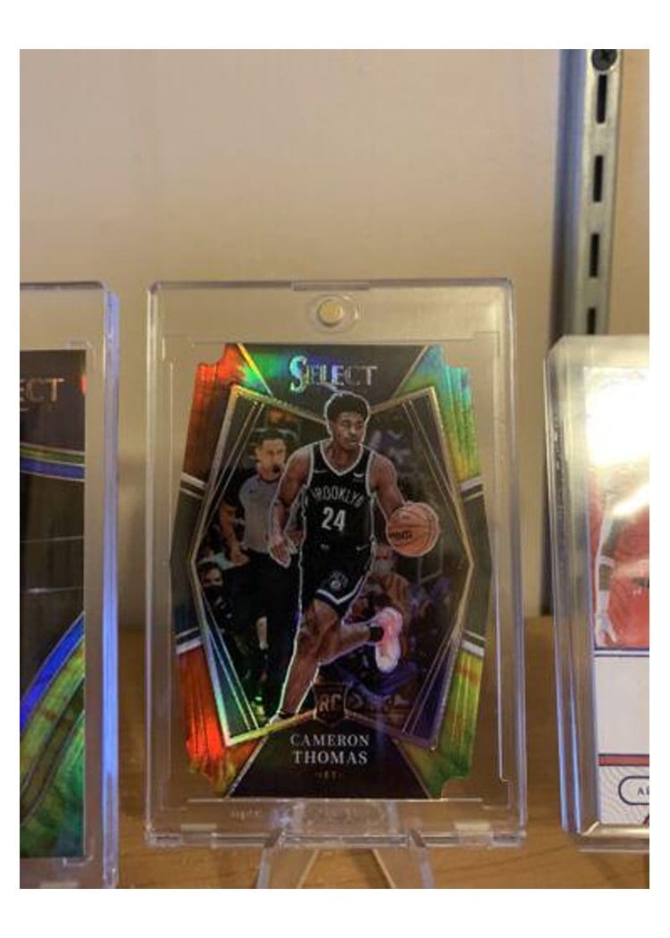 2021-22 Panini Select Base Set Cameron Thomas Tie Dye Prizm Die Cut #126 card