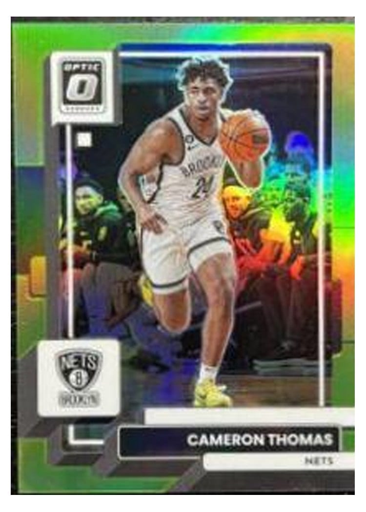 2022-23 Donruss Optic Base Set Cameron Thomas Lime Green #18 card