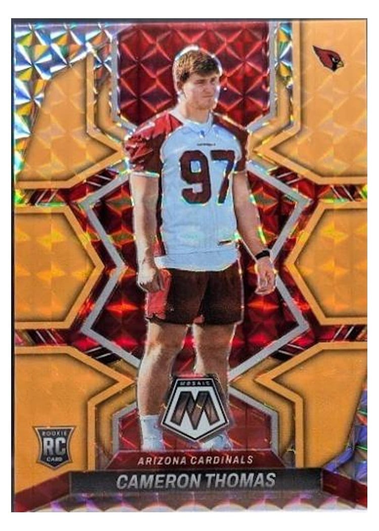 2022 Panini Mosaic Base Set Cameron Thomas Orange Fluorescent #398 card