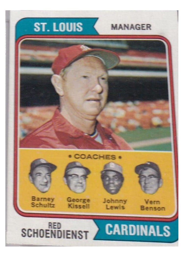1974 Topps Cardinals Field Leaders #236 card