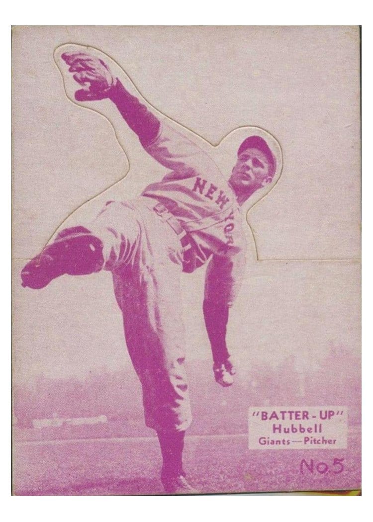 1934 Batter Up Carl Hubbell #5 card