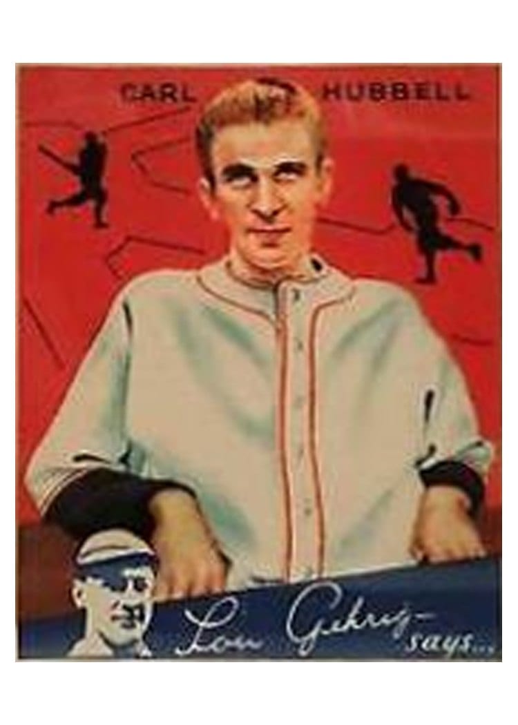 1934 World Wide Gum Carl Hubbell #71 card