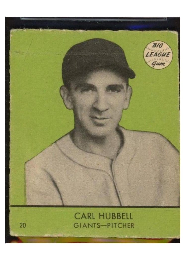 1941 Goudey Carl Hubbell Green Background #20 card