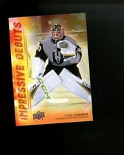2025-26 Upper Deck AHL Impressive Debuts Carl Lindbom #ID-3 card