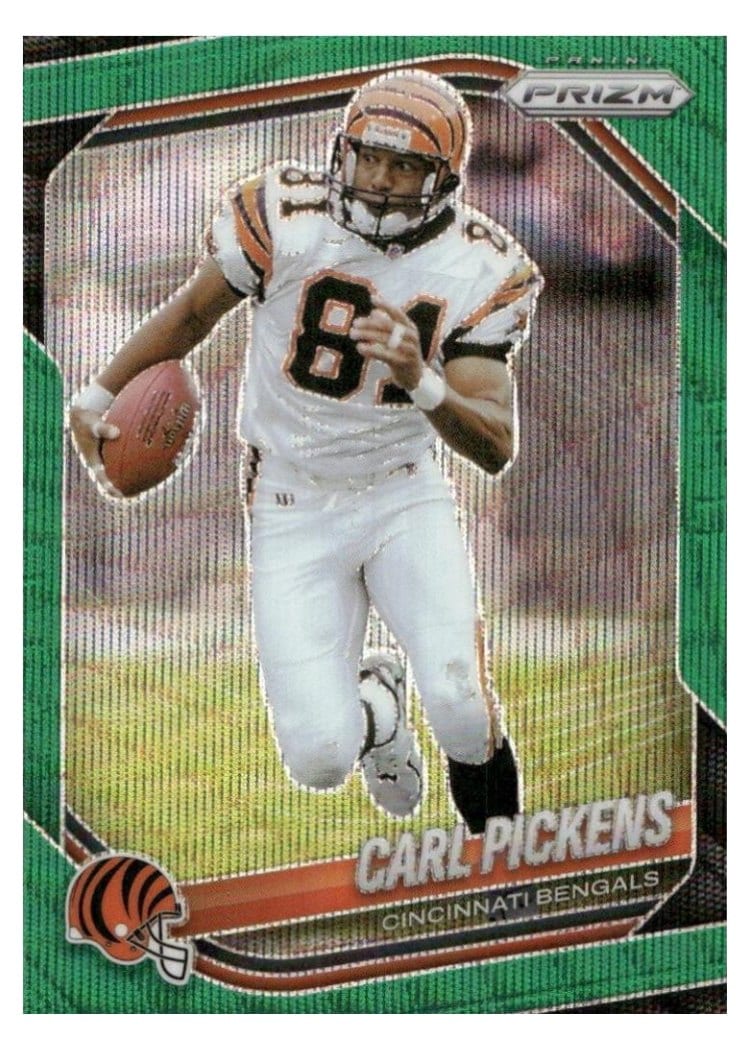 2025 Panini Prizm Base Set Carl Pickens Green Wave #152 card