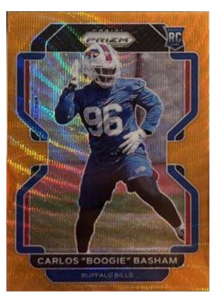 2021 Panini Prizm Base Set Carlos "Boogie" Basham Orange Wave Prizm #436 card