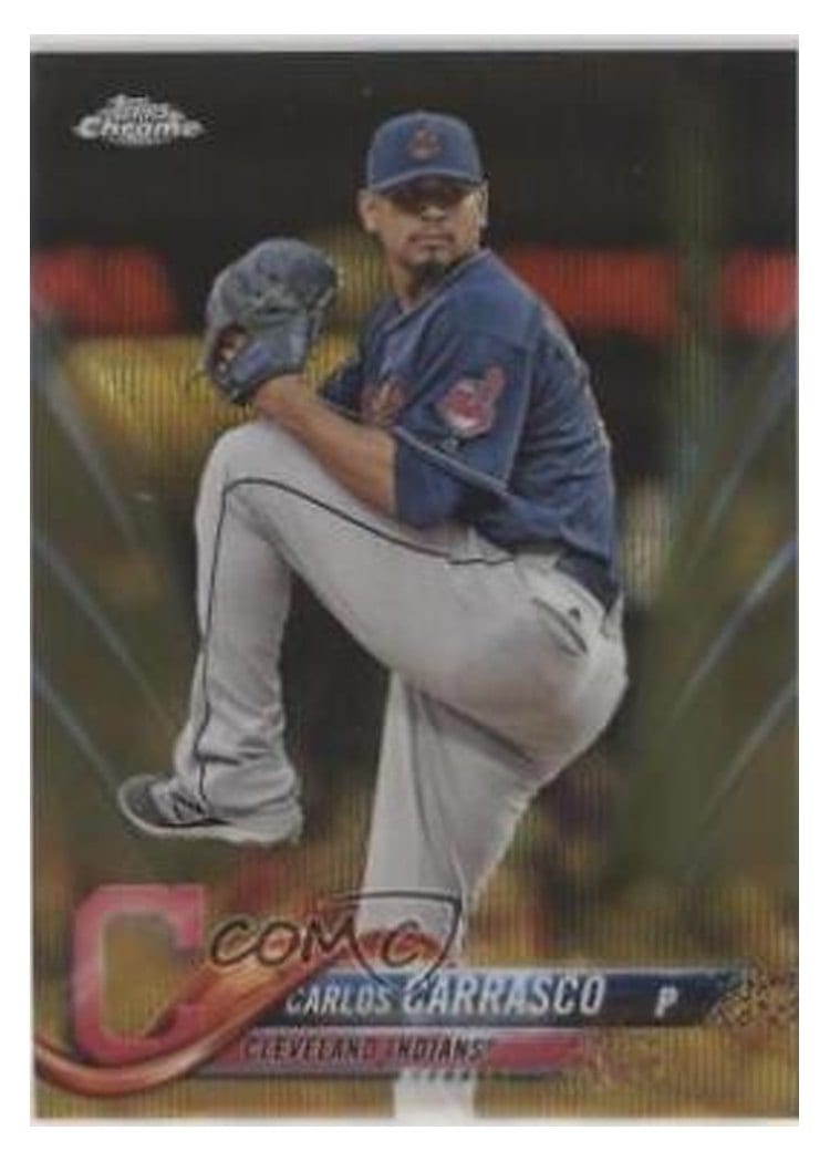 2018 Topps Chrome Base Set Carlos Carrasco #173 card