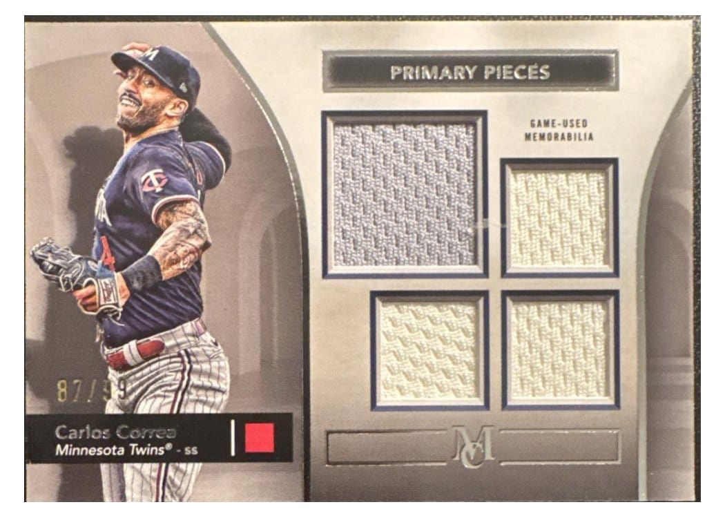 2024 Topps Museum Collection Single Player Primary Pieces Quad Relics Carlos Correa #SPPQ-CC card