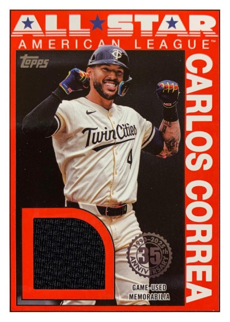 2025 Topps 1990 Topps Baseball All-Star Relics Carlos Correa #90ASR-CC card