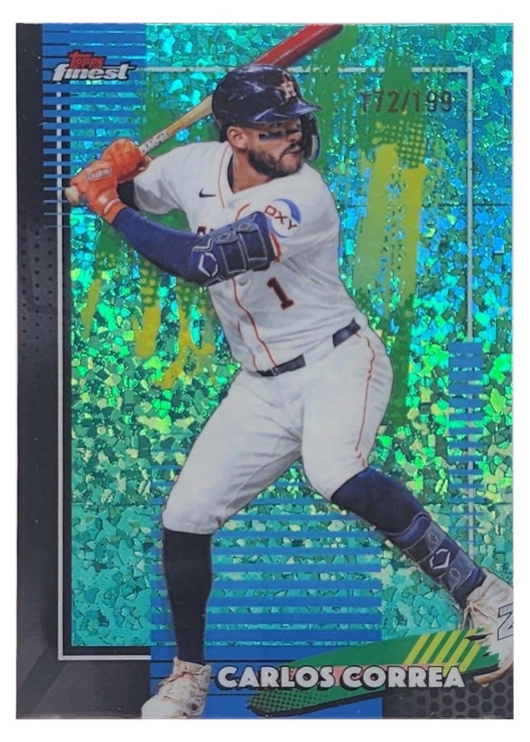 2026 Topps Finest Carlos Correa Aqua Mini Diamond Refractor #42 card