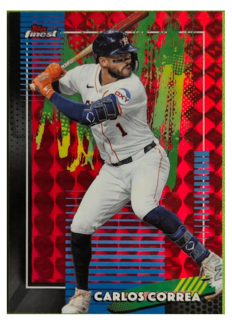 2026 Topps Finest Carlos Correa Red Geometric Refractor #42 card