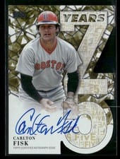 2026 Topps 75 Years of Topps Die-Cut Autographs Carlton Fisk #75YA-CF