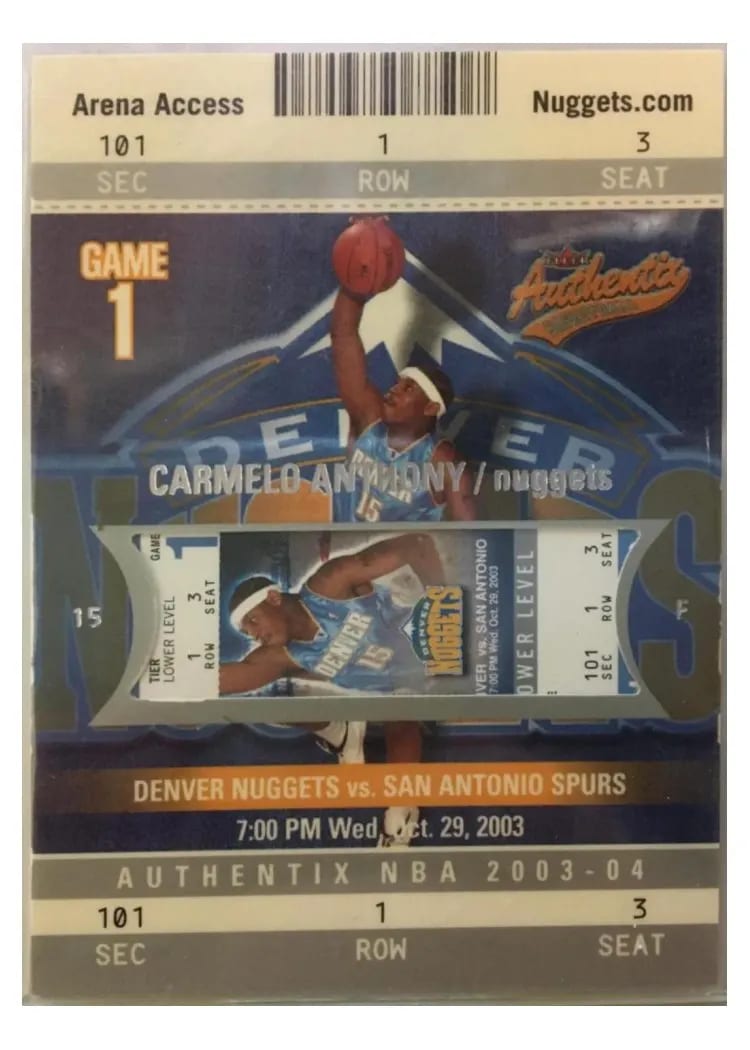 2003 Fleer Authentix Carmelo Anthony #101 card