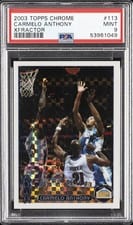 2003 Topps Chrome Carmelo Anthony Xfractor #113 card