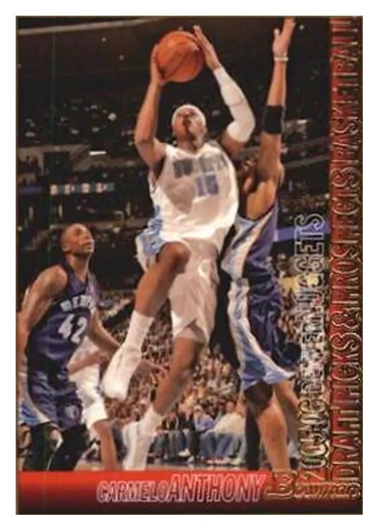 2005 Bowman Carmelo Anthony Chrome Gold Refractor #80 card