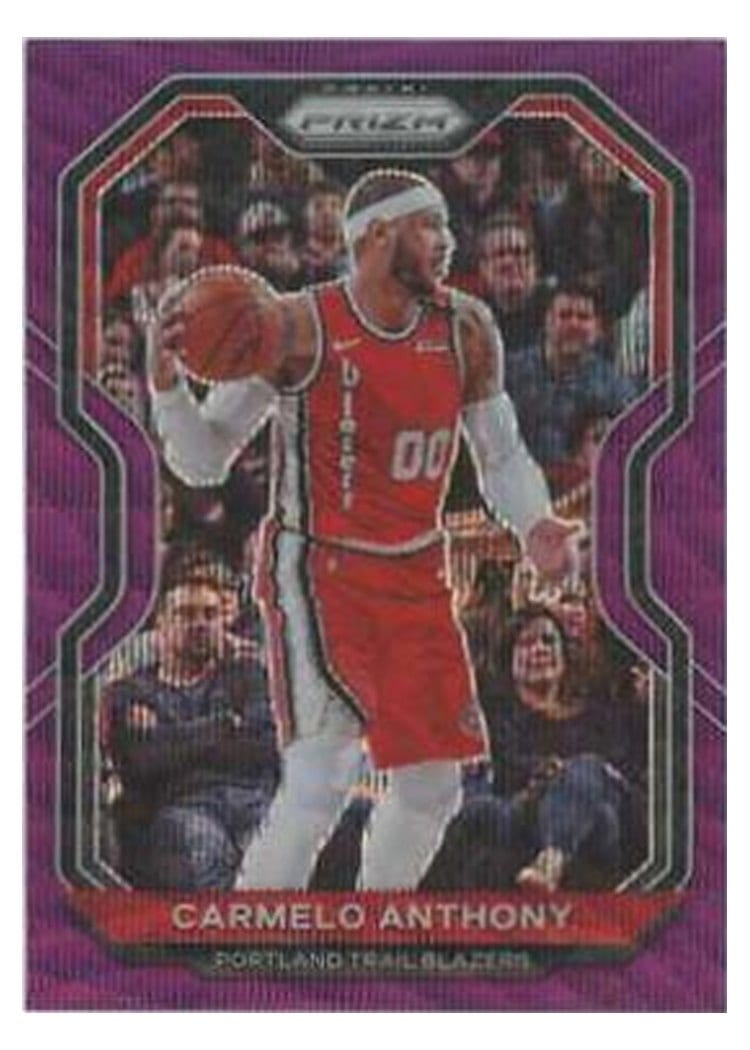 2020-21 Panini Prizm Base Set Carmelo Anthony Purple Pulsar Prizm #154 card