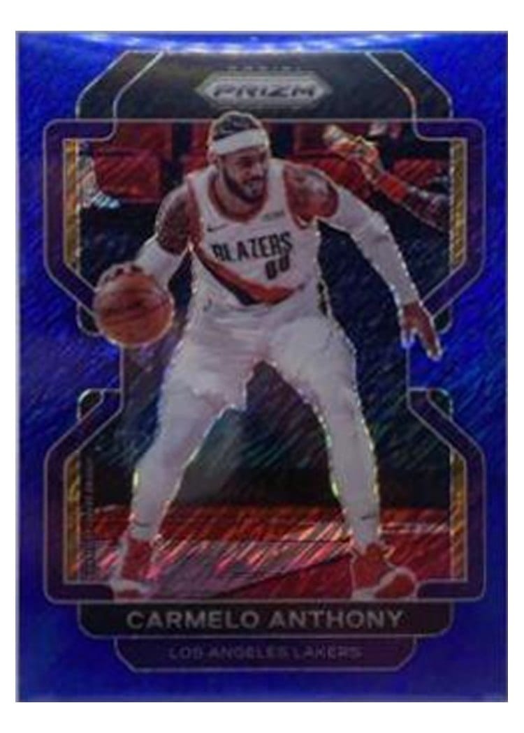 2021-22 Panini Prizm Base Set Carmelo Anthony Blue Shimmer #11 card