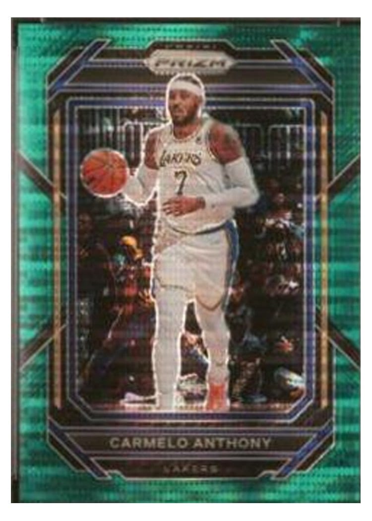 2022-23 Panini Prizm Base Set Carmelo Anthony Green Pulsar Prizm #144 card