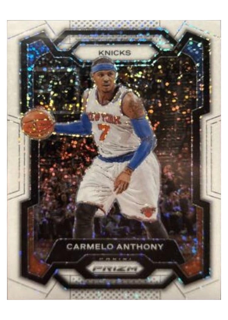 2023-24 Panini Prizm Base Set Carmelo Anthony White Sparkle #186 card