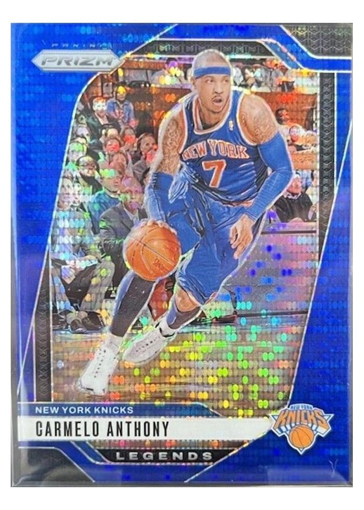 2024-25 Panini Prizm Base Set Carmelo Anthony Blue Pulsar #285 card