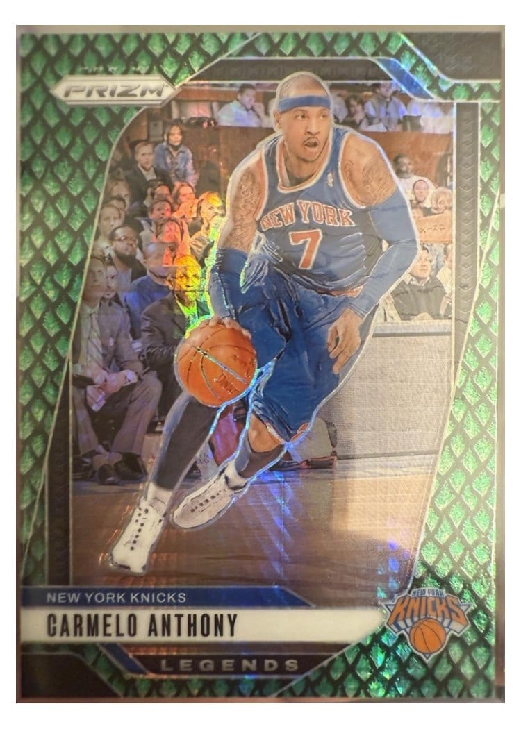 2024-25 Panini Prizm Base Set Carmelo Anthony Jade Dragon Scale #285 card