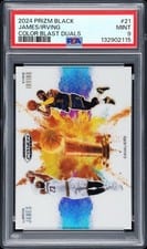 2024-25 Panini Prizm Black Color Blast Duals Carmelo Anthony/LeBron James #14 card