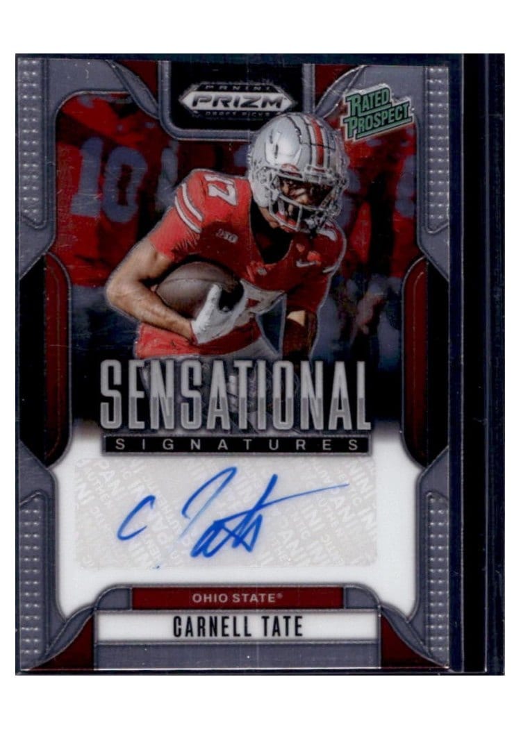 2025 Panini Prizm Draft Picks Sensational Signatures Carnell Tate #9 card