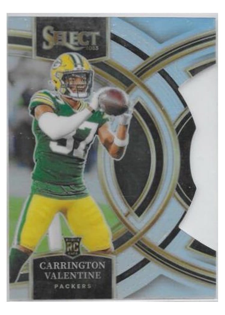 2023 Panini Select Base Set Carrington Valentine Black Gold Prizm Die-Cut #118 card