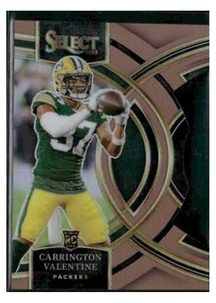 2023 Panini Select Base Set Carrington Valentine Green Prizm Die-Cut #118 card
