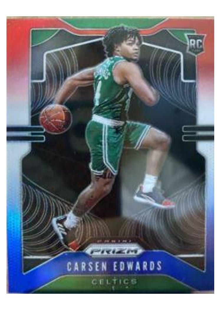 2019-20 Panini Prizm Base Set Carsen Edwards Red, White, and Blue Prizm #276 card