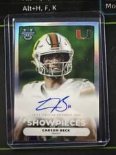 2025 Bowman University Best Bowman Showpieces Autographs Refractor Carson Beck #BSA-CB card