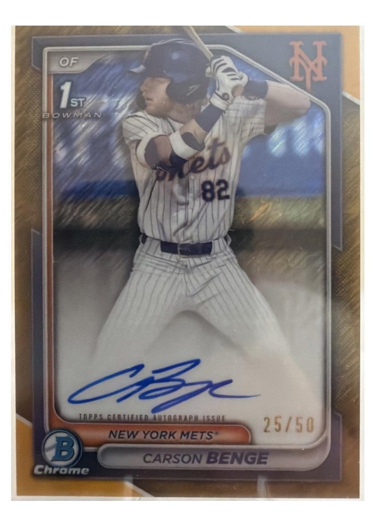 2024 Bowman Draft Chrome Prospect Autographs Carson Benge #CPA-CBG card