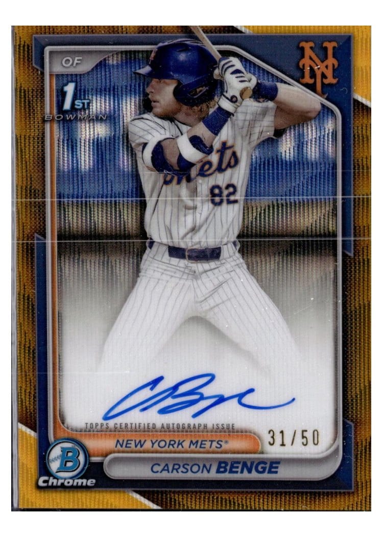 2024 Bowman Draft Chrome Prospect Autographs Carson Benge #CPA-CBG card