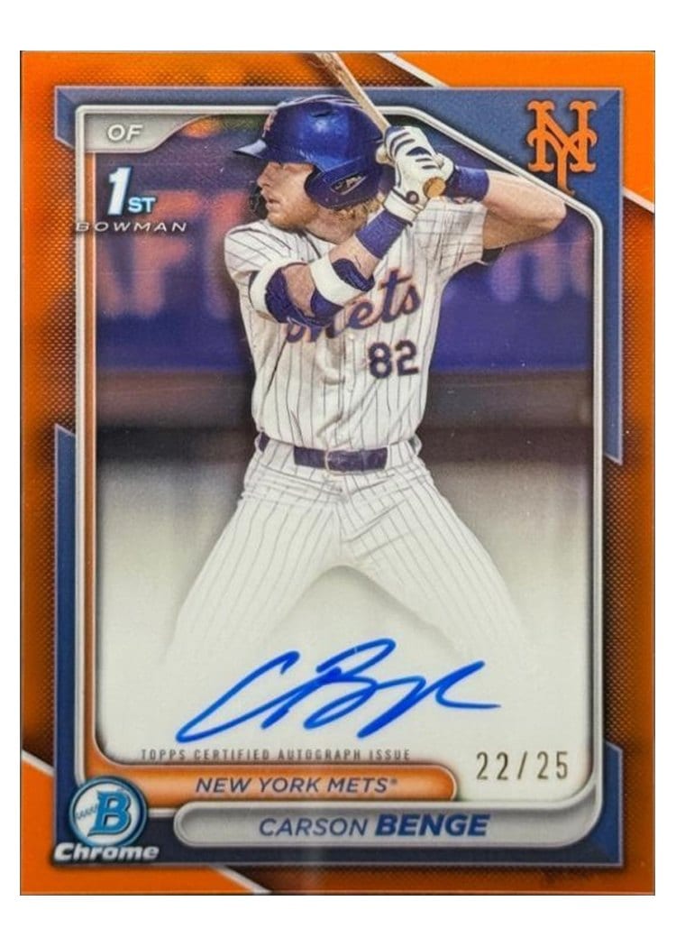 2024 Bowman Draft Chrome Prospect Autographs Carson Benge #CPA-CBG card