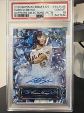 2024 Bowman Draft Sapphire Edition Selections Autographs Carson Benge #SSA-CBE card