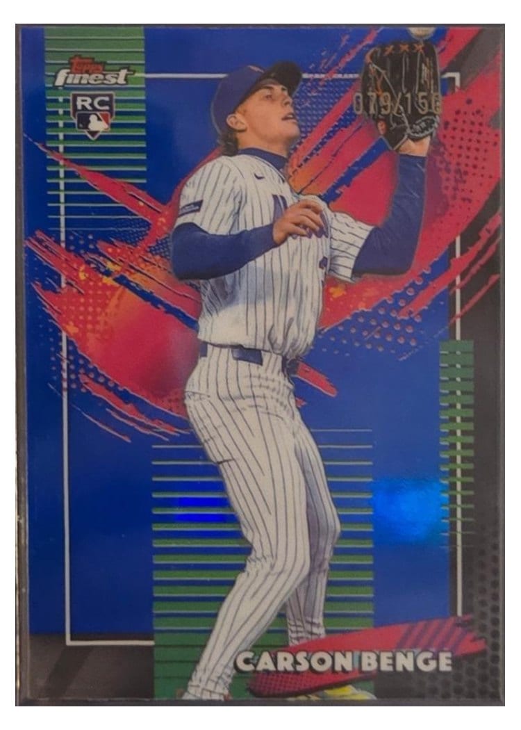 2026 Topps Finest Carson Benge Blue Refractor #258 card