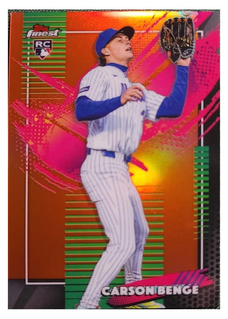 2026 Topps Finest Carson Benge Orange X-Fractor #258 card