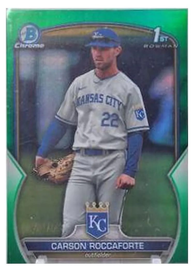 2023 Bowman Draft Chrome Carson Roccaforte Green #BDC-140 card