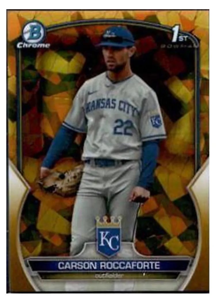 2023 Bowman Draft Chrome Carson Roccaforte Gold #BDC-140 card