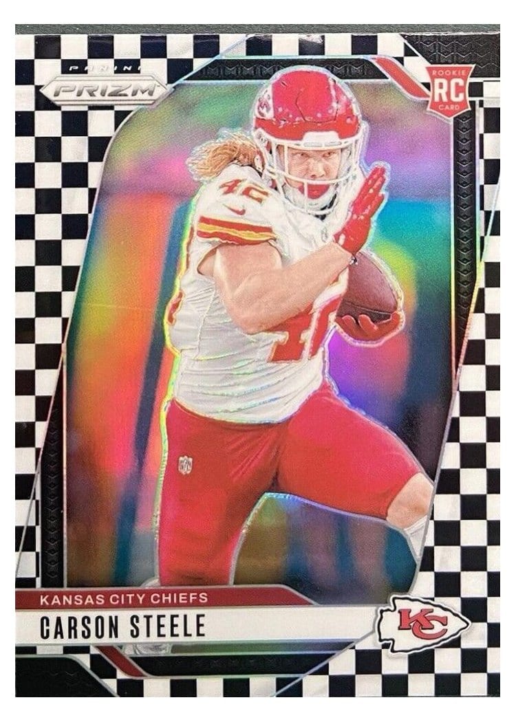 2024 Panini Prizm Base Set Carson Steele Black White Checker #377 card