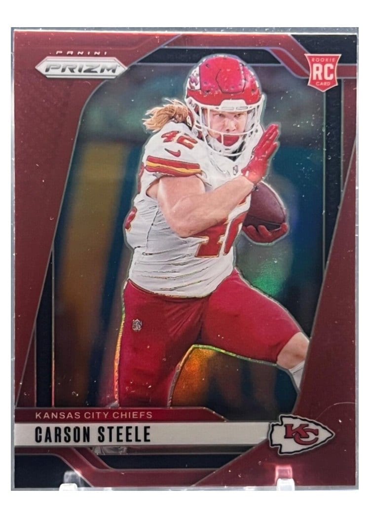 2024 Panini Prizm Base Set Carson Steele Red #377 card