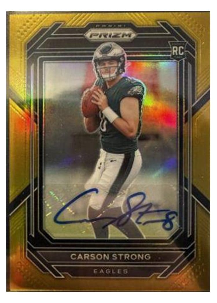 2022 Panini Prizm Base Set Carson Strong Autograph Gold #307 card