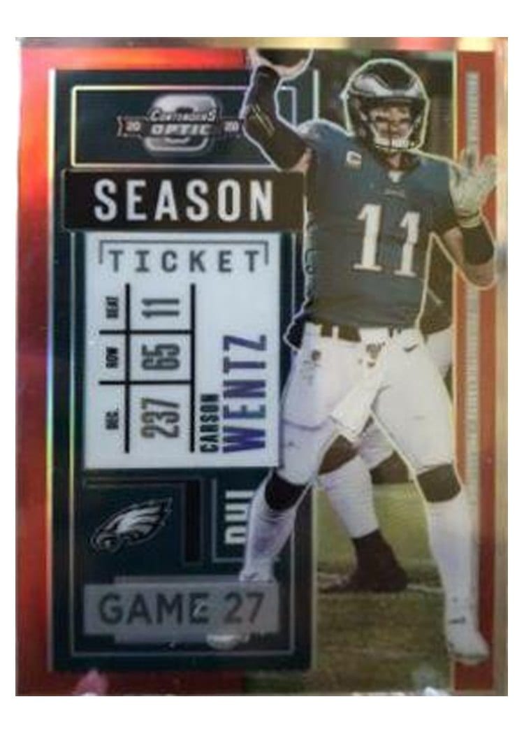 2020 Panini Contenders Optic Base Set Carson Wentz Red #47 card