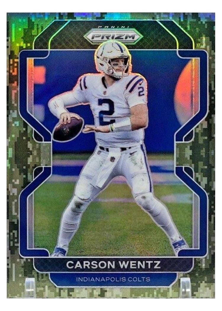 2021 Panini Prizm Base Set Carson Wentz #24 card