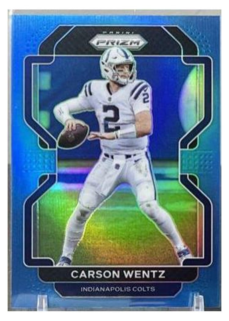 2021 Panini Prizm Base Set Carson Wentz Light Blue Prizm #24 card