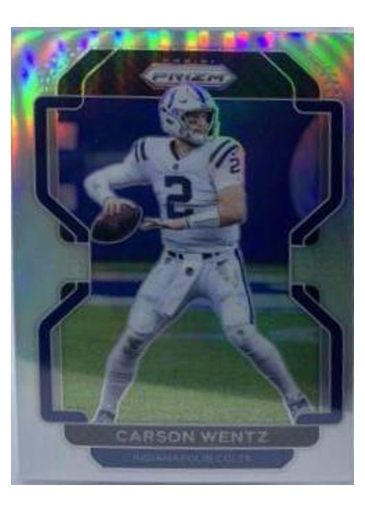 2021 Panini Prizm Base Set Carson Wentz Silver Prizm #24 card