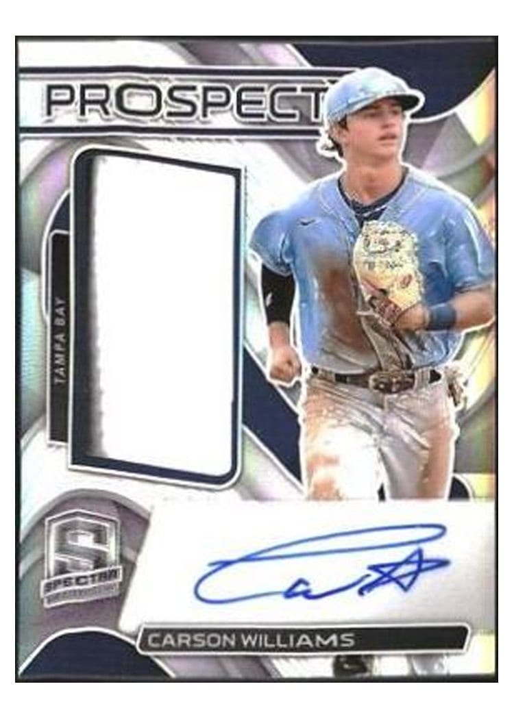 2022 Panini Chronicles Spectra Prospect Jersey Autographs Carson Williams #PJA-CW card