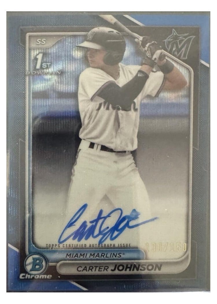 2024 Bowman Draft Chrome Prospect Autographs Carter Johnson #CPA-CJ card
